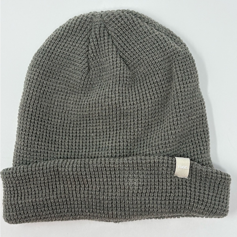VUORI: Gray Alpine Waffle Beanie Cap Hat, One Size